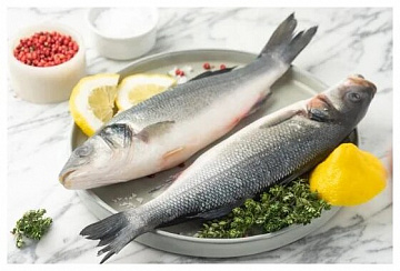 Сибас свежемороженый непотрошёный с головой (400-600гр) Фото Сибас свежемороженый непотрошёный с головой (400-600гр)